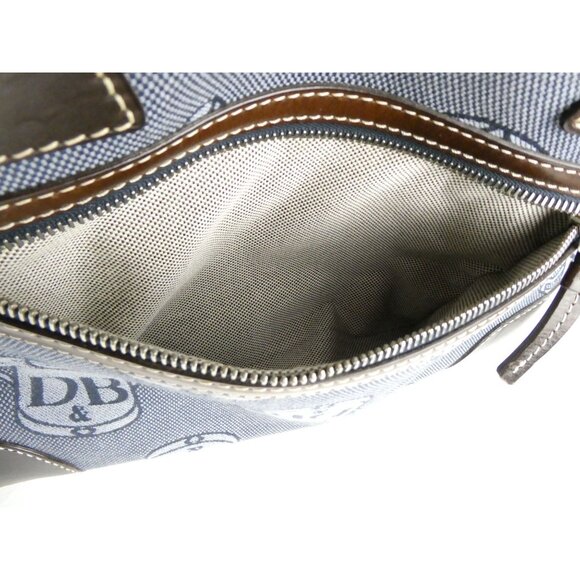 Dooney & Bourke Blue Signature Logo  Leather Trim & Handles Satchel Bag - Picture 11 of 16